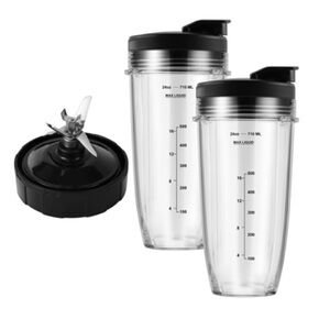 Blender Replacement Parts for Ninja, 24oz Ninja Blender Cups with To-Go Lid